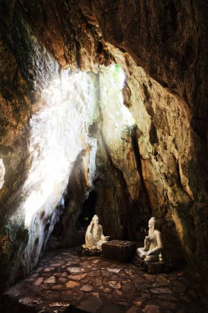 istock Vertical shot of Marble mountains temple cave 1453420261