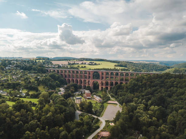 istock Drone image of a bridge in Saxony. 1453422549