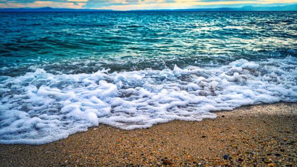 istock Scenic landscape of a beach during a scenic sunset 1453427520