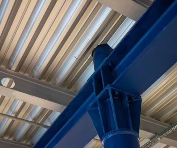 istock Blue metallic construction with a metallic roof above it 1453429038
