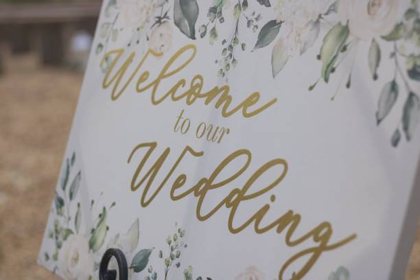 Nicely designed display for a wedding saying 