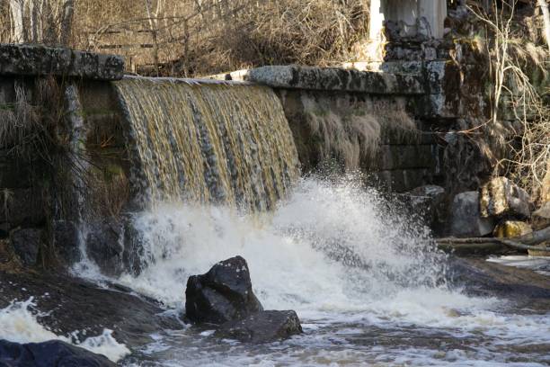 istock Closeup shot of a flowing waterfall 1453432675