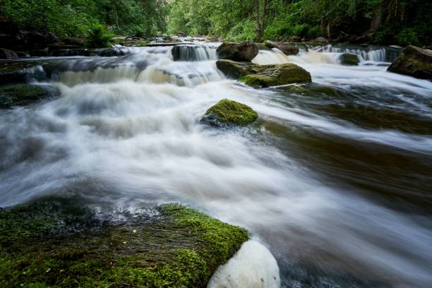 istock High angle long exposure view of water flowing down rocks 1453433387