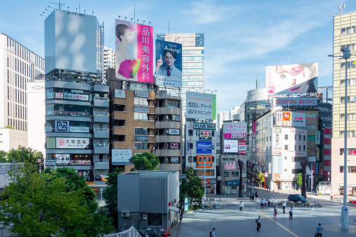 Tokyo, Japan - 09.14.2022: Streets and buildings in the Tokyo Shinagawa area