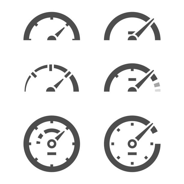 속도계 아이콘 세트 벡터 디자인입니다. - speedometer stock illustrations