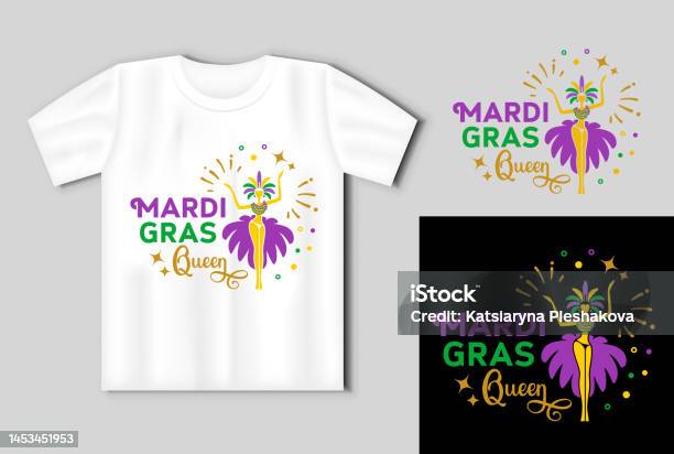 Mardi Gras Queen Vector Lettering For T Shirt Poster Card Mardi Gras