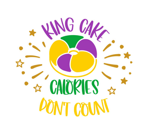 ilustrações de stock, clip art, desenhos animados e ícones de mardi gras t shirt design with king cake. carnival celebration vector design for poster, badge, emblem - bolo rei