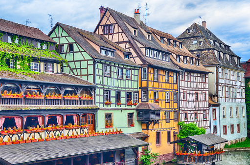 Colorful old historic houses of Strasbourg, France