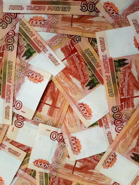 istock Russian banknotes with a face value of 5000. 1453461439