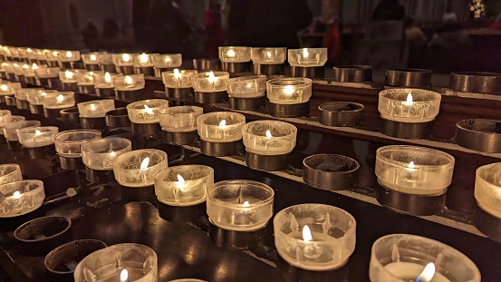 Close up of prayer candles