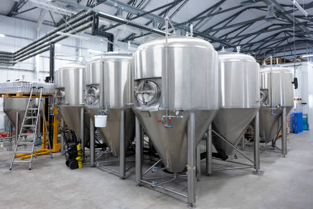 istock Interior of a modern brewery with brewing equipment 1453463850