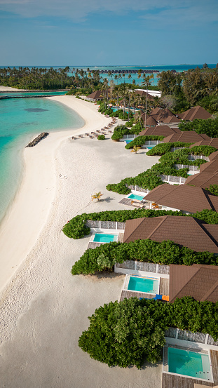 Maldives Hotel Beach Villa with Pool on tropical Island Resort