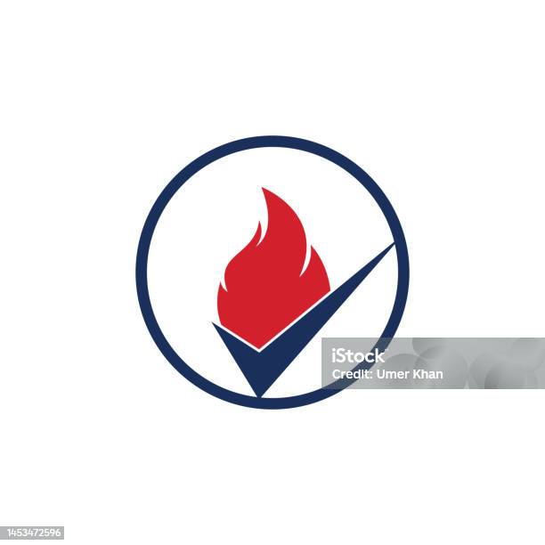 Fire Check Vector Logo Design Template Stock Illustration - Download ...