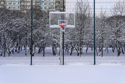 Basketball and Soccer Balls Under The Snow