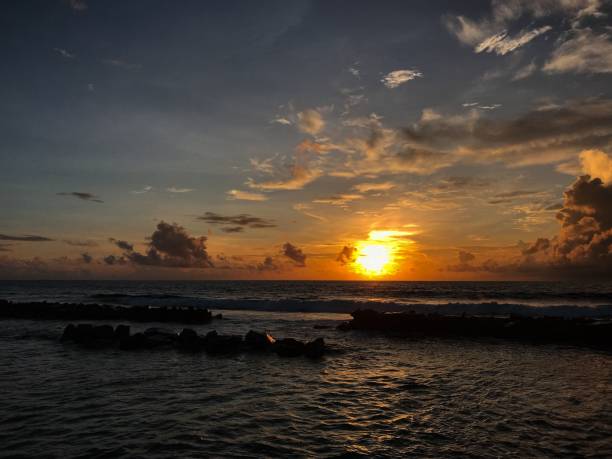 istock beautiful sunrise in Maldives 1453482711