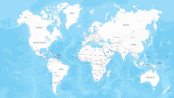 World Map. Relief. Countries. Vector Illustration World Map. Relief. Countries Vector Stock Illustration europe map white stock illustrations