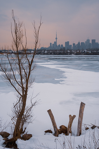 Toronto skyline in winter time Canada