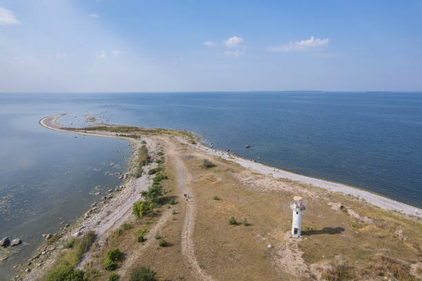 A lightouse on Baltic Sea coast in Estonia stock photo
