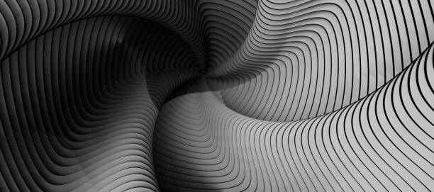 istock 3D rendering of radial lines with rotating distortion 1453512769