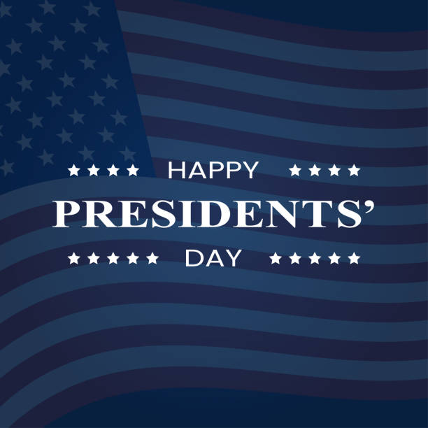 Typography of Happy Presidents Day event theme with USA Flag Typography of Happy Presidents Day event theme with USA Flag vector illustration. presidents day stock illustrations