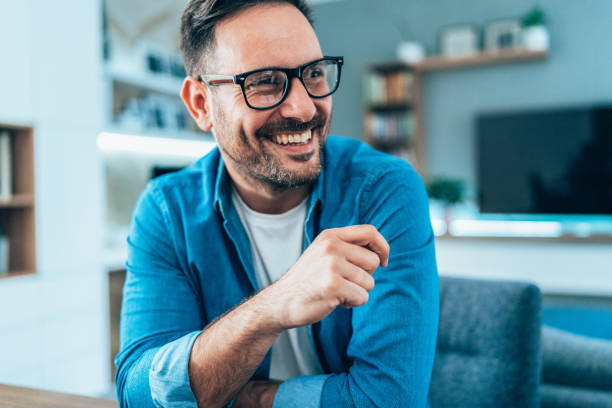 istock Portrait of man at home 1453524709