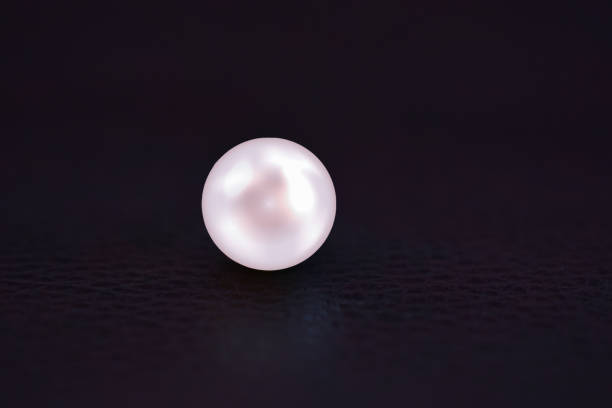 istock Real pearls Selected, beautiful color, laying on the ground, with reflection 1453527150