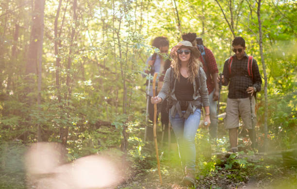 istock Young Adults Hiking in the Forest 1453533345