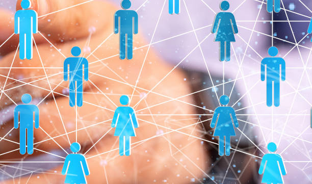 istock 3D rendering of human icons with connecting lines-social network communication concept 1453539825