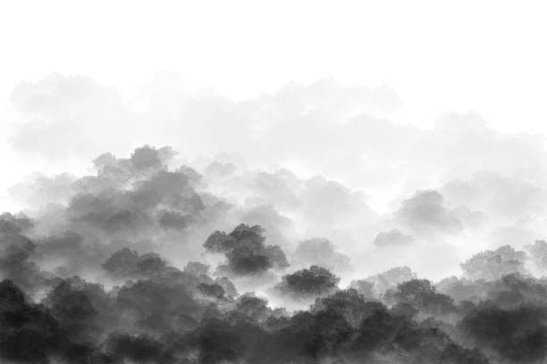 Landscape painting painted with ink