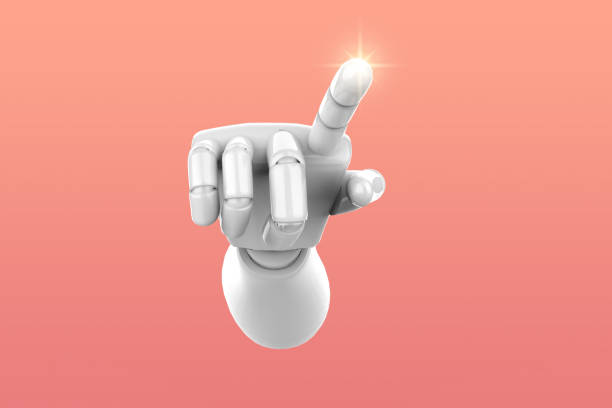 Cyborg hand finger Cyborg hand finger pointing, technology of artificial intelligence. 3d illustration 1528 stock pictures, royalty-free photos & images