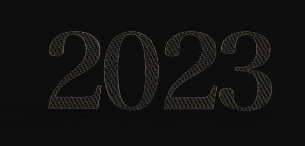 istock 3D rendering of year 2023 template layout design against a black background 1453567362