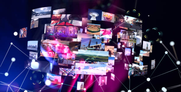 istock 3D rendering of picture and video material -streaming data concept 1453567700