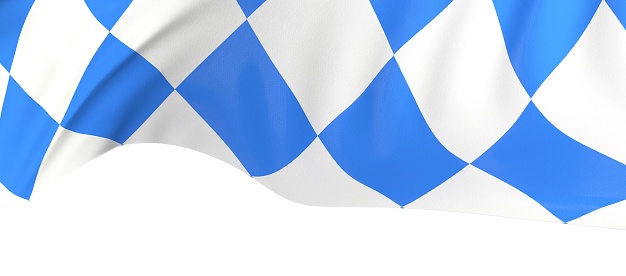 A texter of Bavaria flag in blue and white colors isolated in white background
