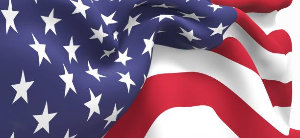 istock 3d illustration of American flag 1453568745