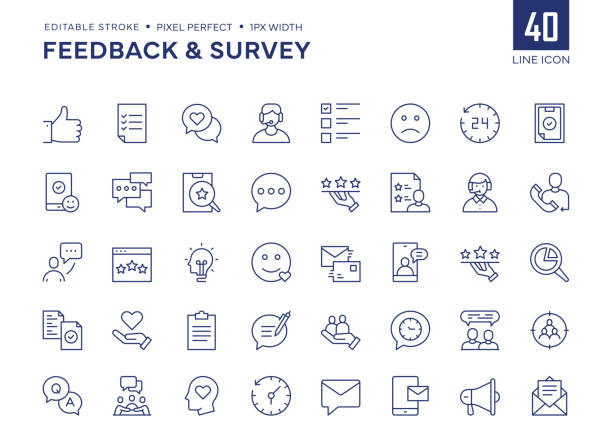 Feedback And Survey Line Icon Set contains Rating, Questions, Thumbs Up, Surveyor, Questionnaire, Testimonials, Customer Reviews, Audience and so on icons. Feedback And Survey Line Icon Set contains such icons as Rating, Questions, Thumbs Up, Surveyor, Questionnaire, Testimonials, Customer Reviews, Audience and so on.

Pixel Perfect, Editable Stroke, Customizable stroke width, adjustable colors. questionnaire stock illustrations
