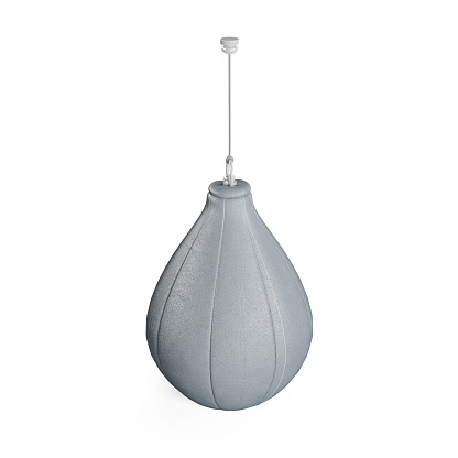 A 3D illustration of a gray speed bag isolated on a white background
