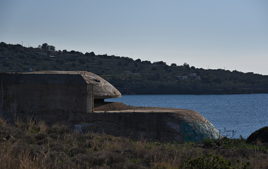 The abandoned WW2 bunkers at Aegina Island, Greece