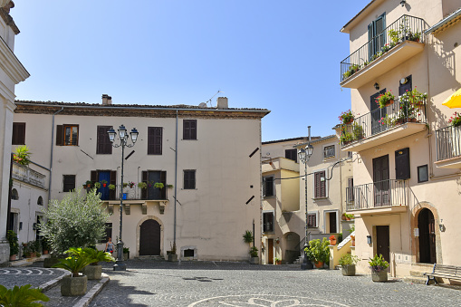 The small square of Giuliano di Roma, a village in the Lazio region of Italy