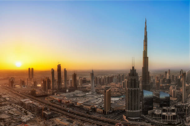istock Dubai downtown at sunrise 1453579248