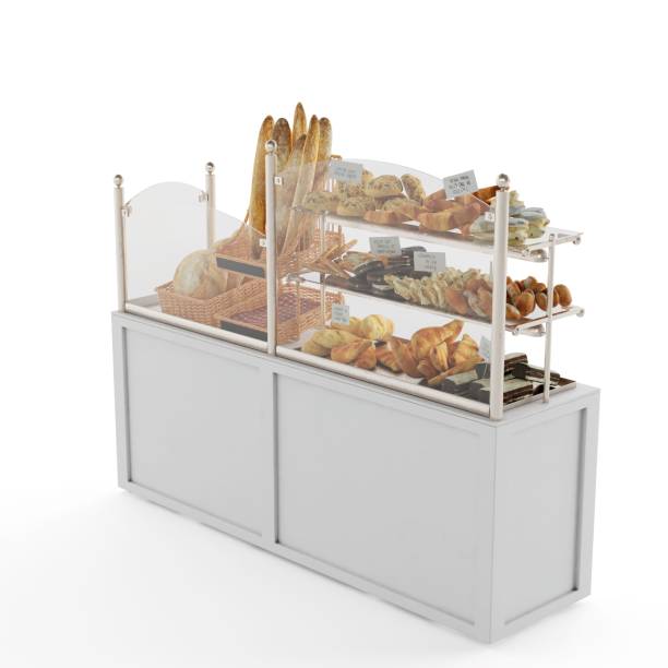 istock 3D rendering of different delicious types of bread on the display isolated on a white background 1453579910