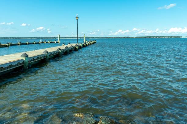 istock Long pier on the seashore on a sunny day 1453579976