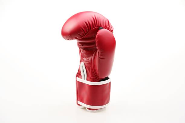 istock Single red boxing glove isolated on a white background 1453580610