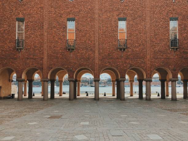 Stockholm City Hall Photo taken on the courtyard of City Hall kungsholmen stock pictures, royalty-free photos & images