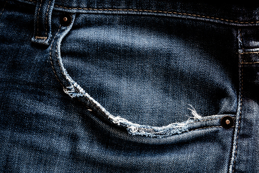 Jeans denim pocket texture close-up