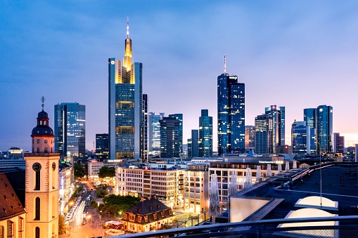 the Skyline of Frankfurt am Main, Germany.