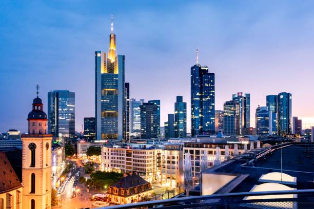 Skyline of Frankfurt am Main, Germany. the Skyline of Frankfurt am Main, Germany. frankfurt skyline stock pictures, royalty-free photos & images