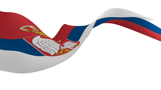 national flag background image,wind blowing flags,3d rendering,Flag of Serbia