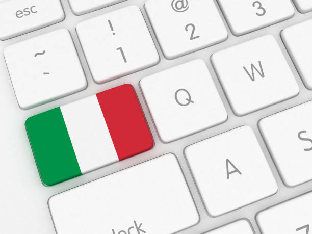 Italy flag keyboard stock photo