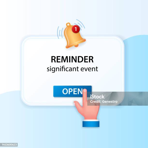 Check Id Reminder Sign Reminder Banner In 3d Style Stock Illustration - Download Image Now ...