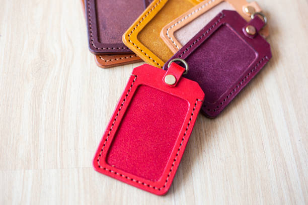 istock Leather id card holder handmade craftmanship working 1453602566